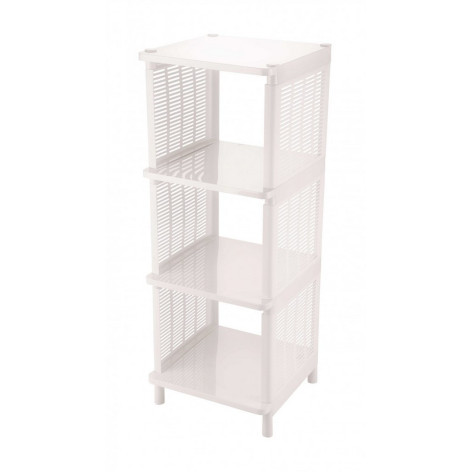 Этажерка пластиковая 4-х ярусная 315х327х860 мм белый Лайт Альтернатива