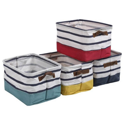 Корзина текстильная 28*20*16 см для хранения вещей полосатый ассорти Baizheng