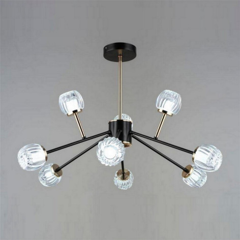 Люстра светодиодная 9 плафонов 70*47,5 см 90Вт 11250 LM 30м2 3 цвета кофе черный Baizheng