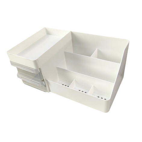 Органайзер пластиковый 258х160х115 см для косметики белый-прозрачный Violet