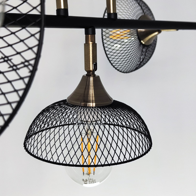 Изображение Светильник спот 3 плафона 68*33*30 см Е27 60Вт 12м2 плафон металл черный Baizheng