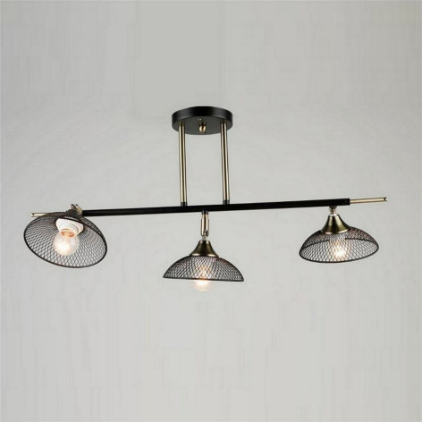 Светильник спот 3 плафона 68*33*30 см Е27 60Вт 12м2 плафон металл черный Baizheng