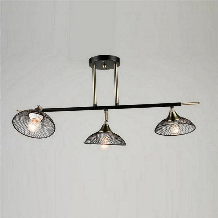 Светильник спот 3 плафона 68*33*30 см Е27 60Вт 12м2 плафон металл черный Baizheng