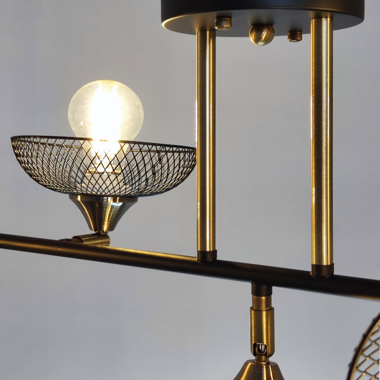 Фото Светильник спот 5 плафонов 92*33*30 см Е27 60Вт 20м2 плафон металл черный Baizheng