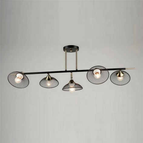 Светильник спот 5 плафонов 92*33*30 см Е27 60Вт 20м2 плафон металл черный Baizheng