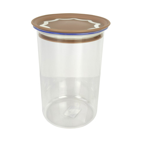 Емкость пластиковая для сыпучих продуктов 1 л круглая с вакуумной крышкой Полимербыт