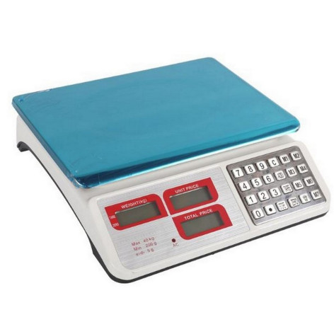 Весы торговые настольные до 40 кг/5 г 34х32х10 см аккумулятор дисплей белый Baizheng