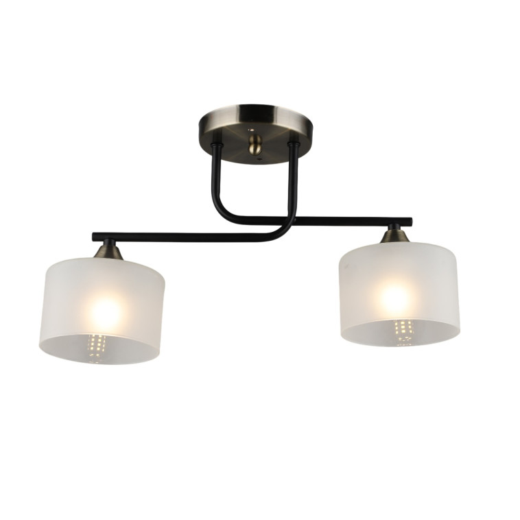 Люстра Baizheng 2 плафона, 60Вт, 9м2, черная-бронза41*12*24см Люстра Baizheng 2 плафона, 60Вт, 9м2, черная-бронза41*12*24см