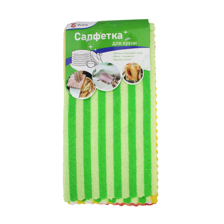 Салфетка микрофибра 3 шт 30х30 см микс BJ-16109 Baizheng