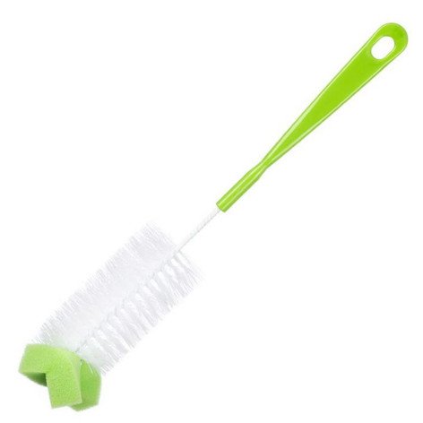 Ерш нейлоновый бутылочный 33х5х5 см с губкой ручка пласт салатовый KB-04 Рыжий Кот