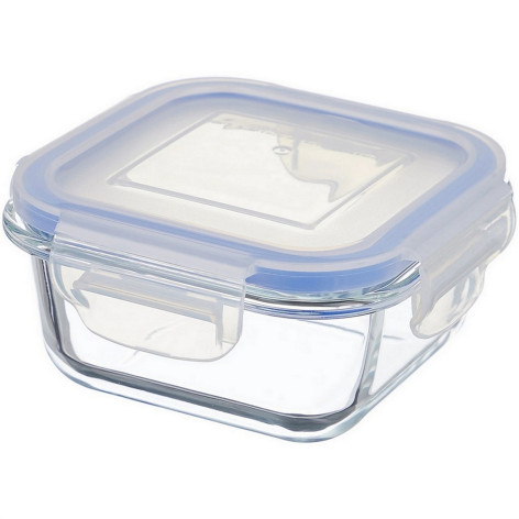 Контейнер стеклянный 330 мл прямоугольный пласт крышка Cristallino Mallony