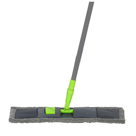 Швабра пластиковая 120 см насадка микрофибра 14х44 см телескоп ручка серый MopM3 Рыжий Кот