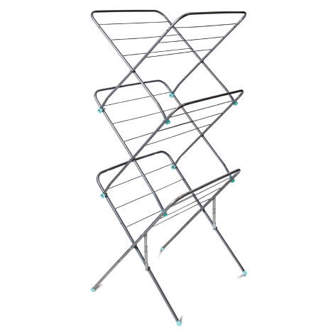 Сушилка металлическая напольная для белья 530х520х1290 мм вертикальная серебряный Nika