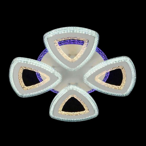 Люстра светодиодная 4 плафона 50*8 см 80Вт 4200LM 20м2 3 цвета белый Baizheng