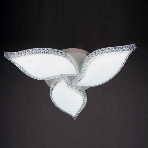 Люстра светодиодная 3 плафона 63*7 см 27Вт 6750 LM 12м2 3 цвета прилож пульт белый Baizheng