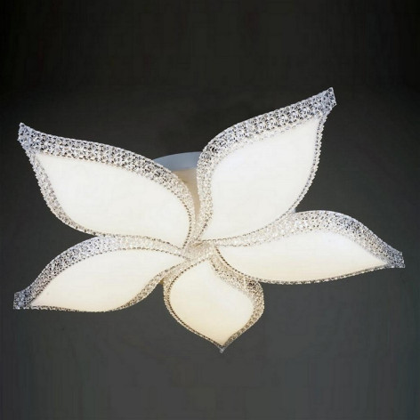 Люстра светодиодная 5 плафонов 68*7 см 45Вт 11250 LM 20м2 2 цвета прилож пульт белый Baizheng