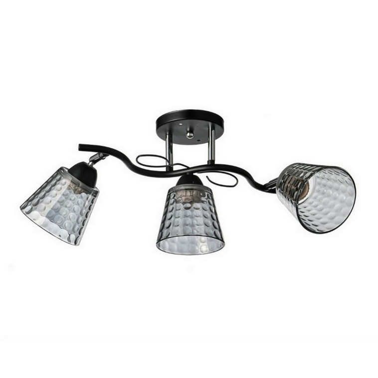 Светильник спот 3 плафона 59*20*23 см Е27 60Вт 12м2 плафон стекло черный хром Baizheng