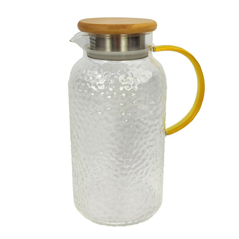 Кувшин стеклянный 1800 мл крышка ручка золото  Baizheng