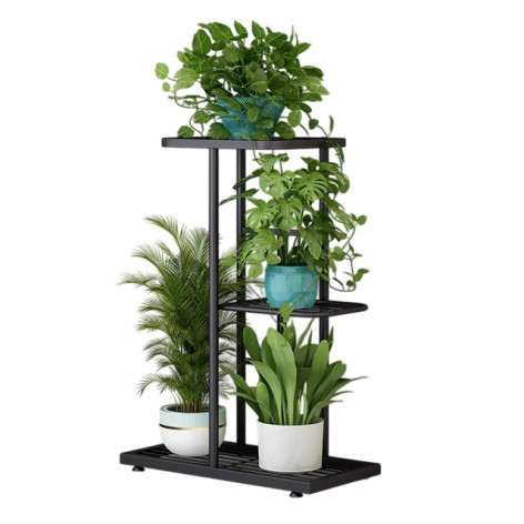 Подставка металлическая для цветов 575*410*220 мм 3 уровня темно-серый Baizheng