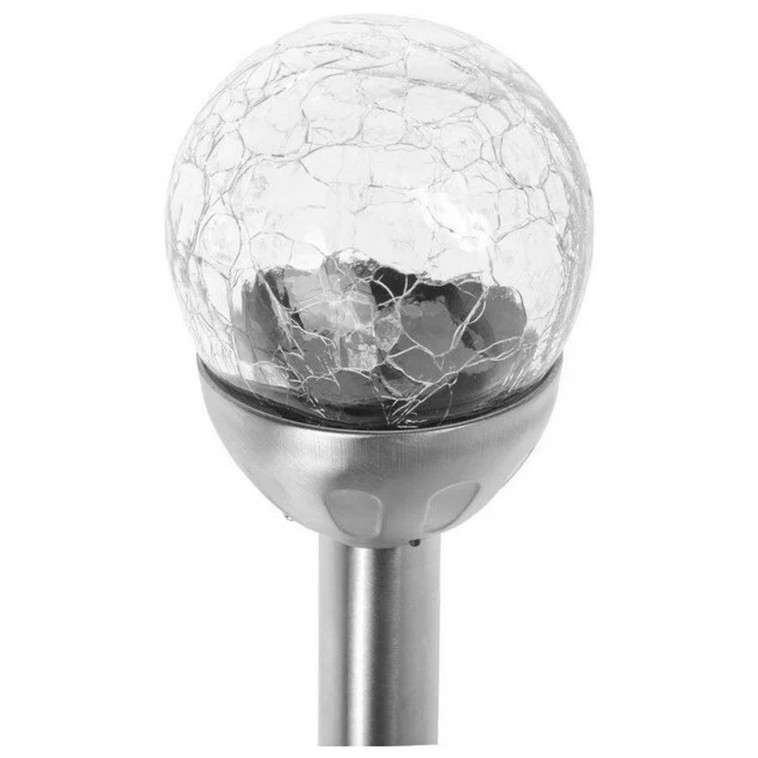Картинка Фонарь садовый 8*8*37,5 см 1 Led солнечная батарея 600 мАч хром XS20042 Baizheng