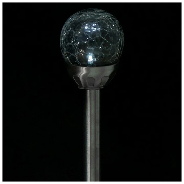 Фотография Фонарь садовый 8*8*37,5 см 1 Led солнечная батарея 600 мАч хром XS20042 Baizheng