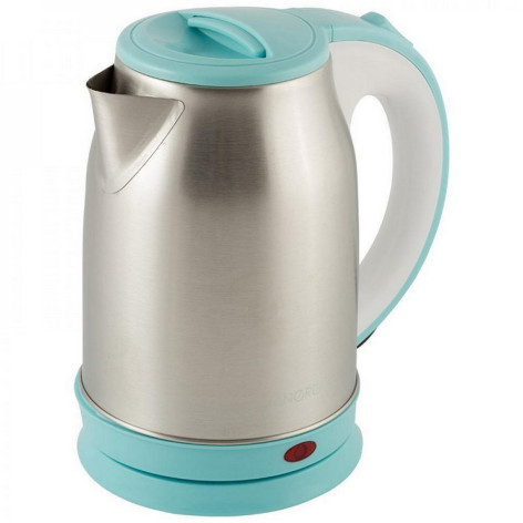 Чайник металлический электрический 1,8 л 1,5 кВт диск стальной бело голубой Energy