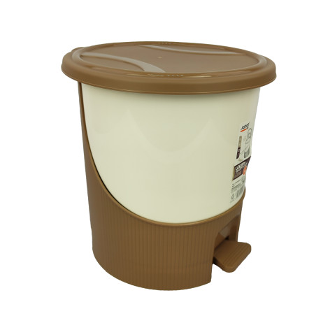 Ведро пластиковое для мусора  9 л крышка с педалью микс 2815 Baizheng