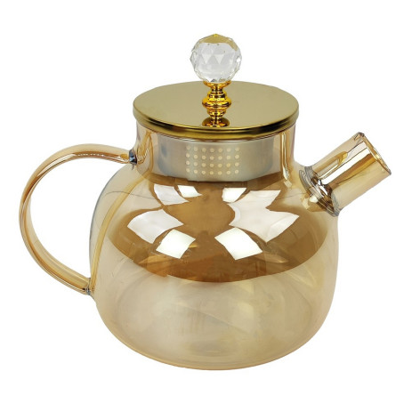 Чайник стеклянный заварочный 1000 мл крышка металл фильтр пружинка BZ-CH125 Baizheng
