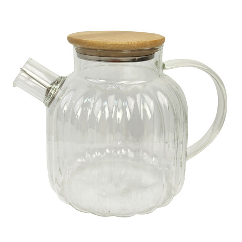 Чайник стеклянный заварочный 1500 мл крышка дерево фильтр пружинка BZ-CH151 Baizheng