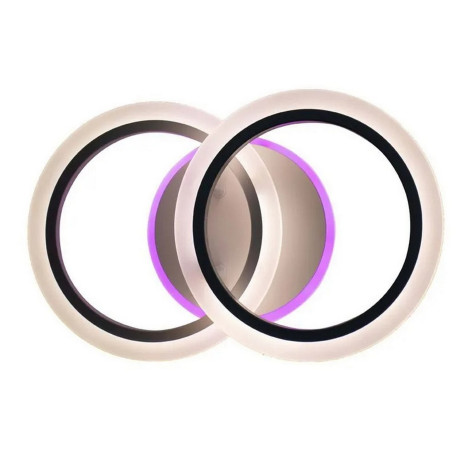 Люстра светодиодная 2 плафона 41,2*12 см 48 Вт 1800 LM 10м2 3 цвета хром Baizheng