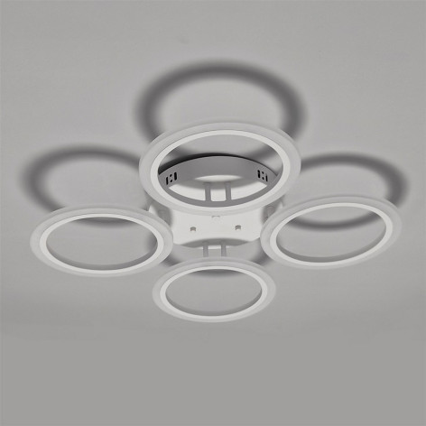 Люстра светодиодная 4 плафона 68,3*8 см 96Вт 3600LM 20м2 3 цвета прилож пульт белый Baizheng