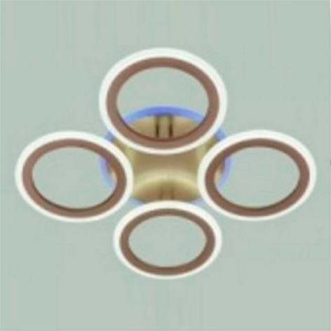 Люстра светодиодная 4 плафона 68,3*8 см 96Вт 3600LM 20м2 3 цвета прилож пульт хром Baizheng