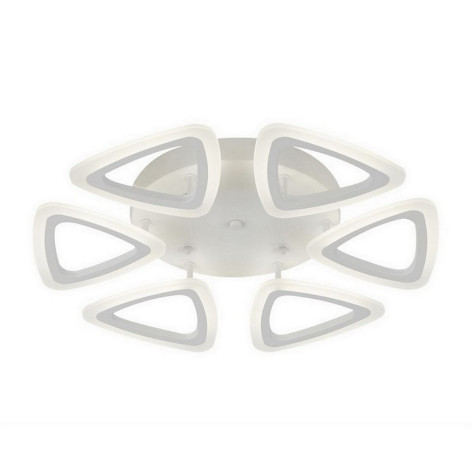 Люстра светодиодная 6 плафонов 58*8см 108Вт 3150LM 20м2 3 цвета прилож пульт белый Baizheng