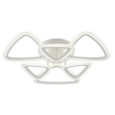 Люстра светодиодная 6 плафонов 64*12см 132Вт 4500LM 25м2 3 цвета прилож пульт белый Baizheng