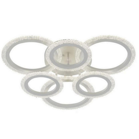 Люстра светодиодная 6 плафонов 66*12 см 126Вт 4500LM 25м2 3 цвета прилож пульт белый Baizheng