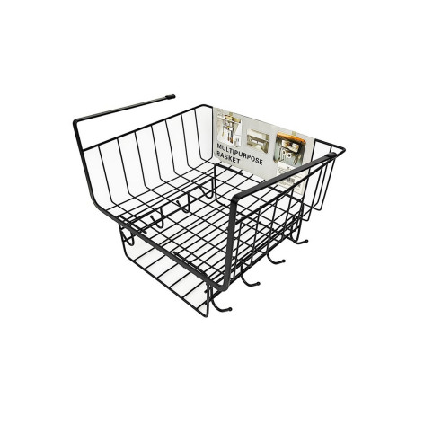 Полка металлическая для кухни подвесная 30*25*21 см черный CY-0114 Baizheng