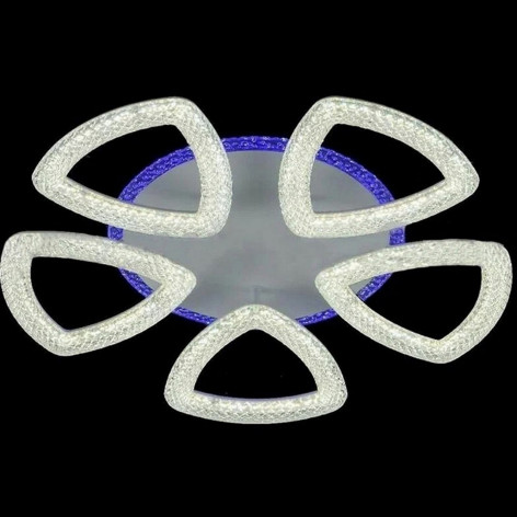 Люстра светодиодная 5 плафонов 50*10см 80Вт 3000LM 20м2 3 цвета прилож пульт Baizheng