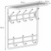 Мини картинка Вешалка металлическая настенная 60*22*58 см 8 крючков с полкой коричневый 60 ЗМИ (1/1)