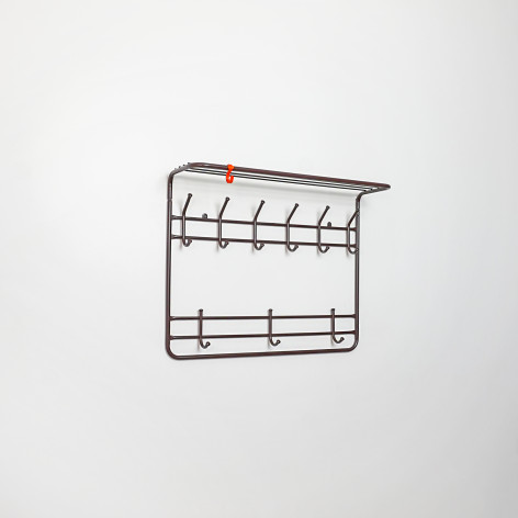 Вешалка металлическая настенная 73х58х22 см 9 крючков с полкой белый 80 ЗМИ Вешалка металлическая настенная 73х58х22 см 9 крючков с полкой белый 80 ЗМИ