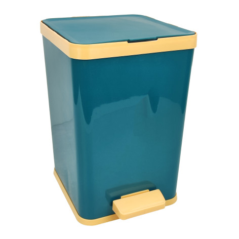 Ведро пластиковое для мусора 8 л 220*240*330 мм с педалью с вкладышем синий Baizheng
