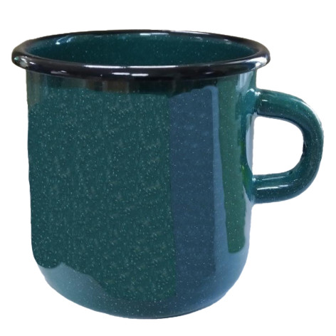 Кружка эмалированная 0,4 л без крышки зеленый рябчик Стальэмаль