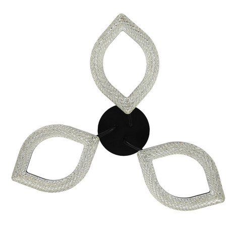 Люстра светодиодная 3 плафона 60*16 см 48Вт 3360 LM 12м2 3 цвета черный Baizheng