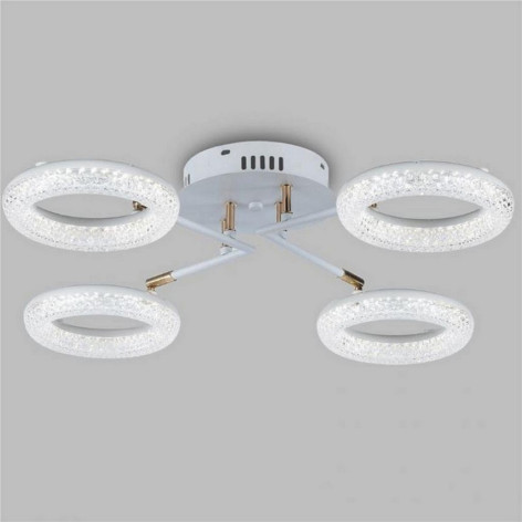 Люстра светодиодная 4 плафона 67*12 см 64Вт 4480 LM 16м2 3 цвета белый бронза Baizheng