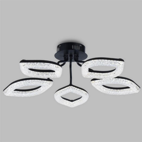 Люстра светодиодная 5 плафонов 67*17 см 80 Вт 5600LM 15м2 3 цвета прилож пульт хром Baizheng