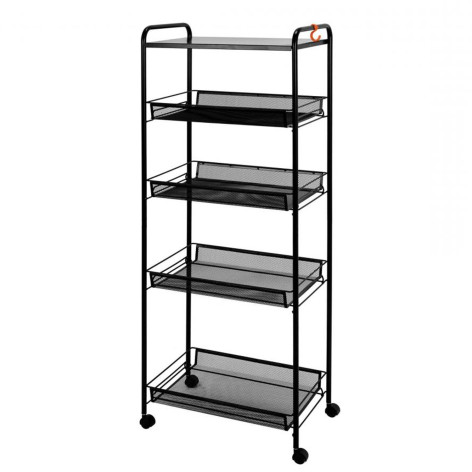 Этажерка металлическая 3-х ярусная 45*30*119 см черный Ладья 35 КС ЗМИ