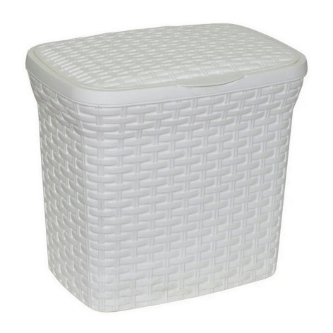 Контейнер пластиковый для стирального порошка 10 л 280х215х260 мм белый Ротанг Violet