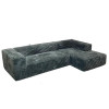 Мини фото Диван-трансформер бескаркасный 270*100*175*62 см ППУ 30D текстиль темно-серый 2 кор Baizheng