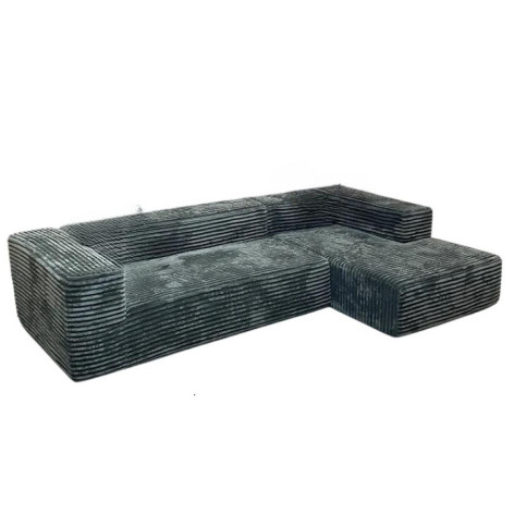 Диван-трансформер бескаркасный 270*100*175*62 см ППУ 30D текстиль темно-серый 2 кор Baizheng