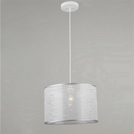 Люстра кухонная 1 плафон 32*21,5*80 см Е27 60Вт 4м2 плафон ткань белый Baizheng