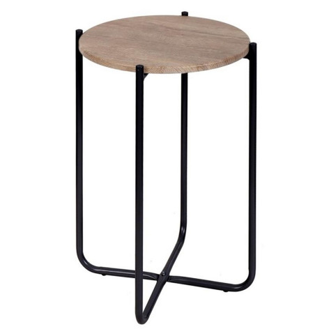 Стол МДФ журнальный 430х430х650 мм ель умбра/черный Nika